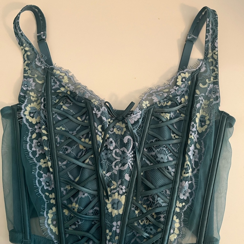 Victoria's Secret Teal Lace Corset